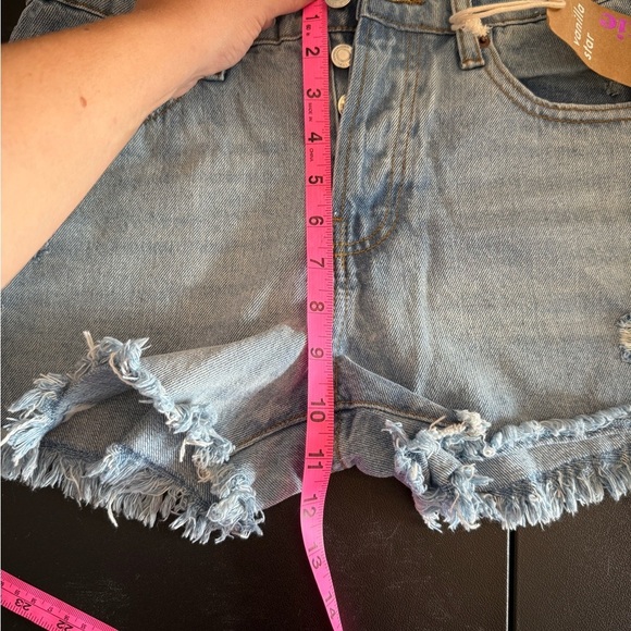 Vanilla Star Blue Distressed Jean Shorts - Picture 6 of 7